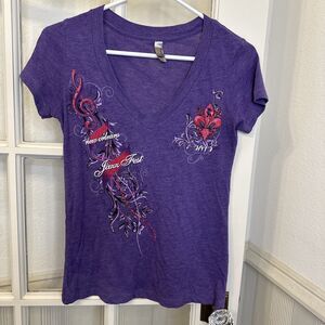 New Orleans Jazz Festival 2012 Fest T-shirt Women's S V-Neck Purple